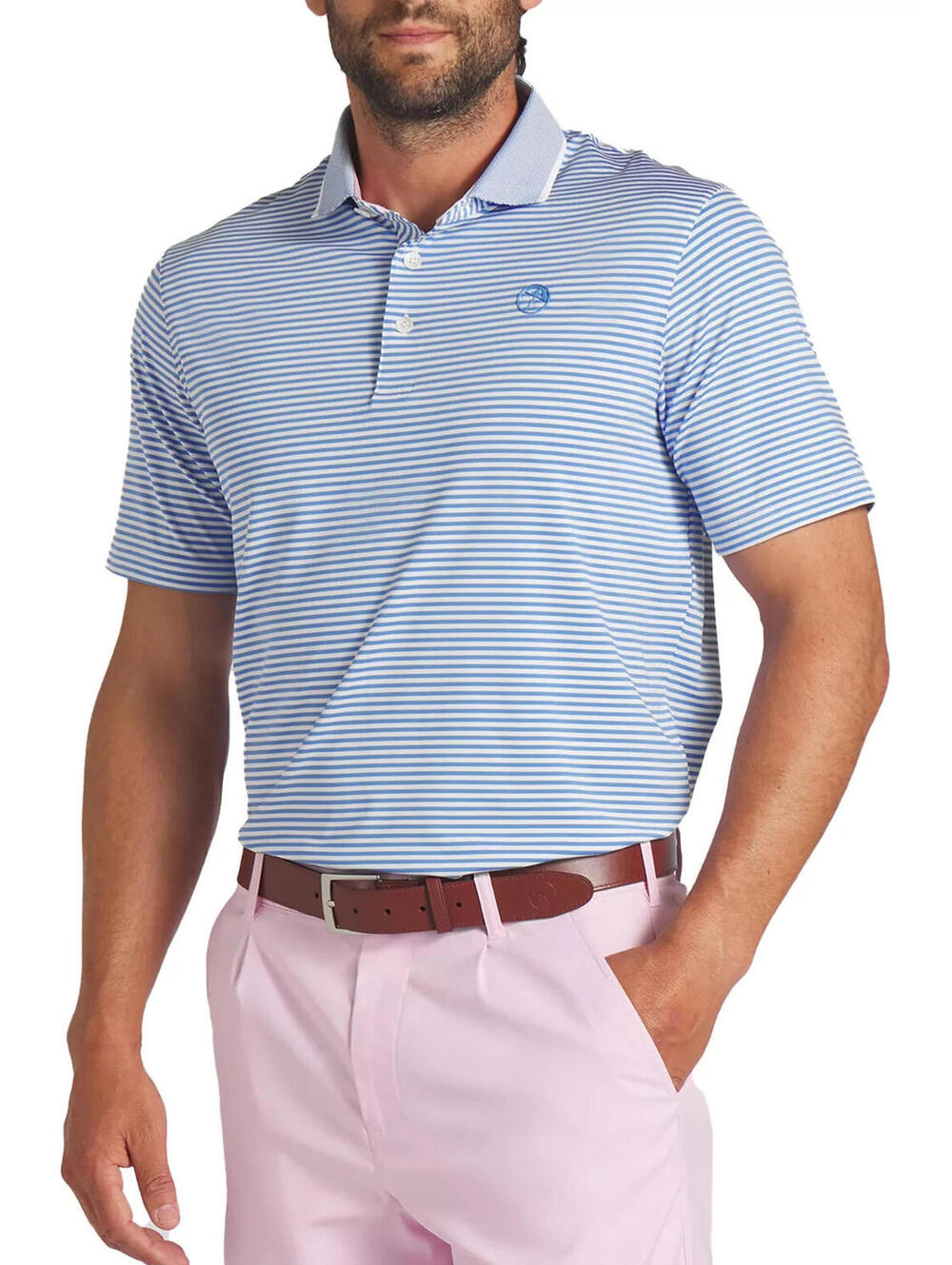 NWT Puma AP  Short Sleeve Polo Shirt Mens Blue Casual  Size XL $90
